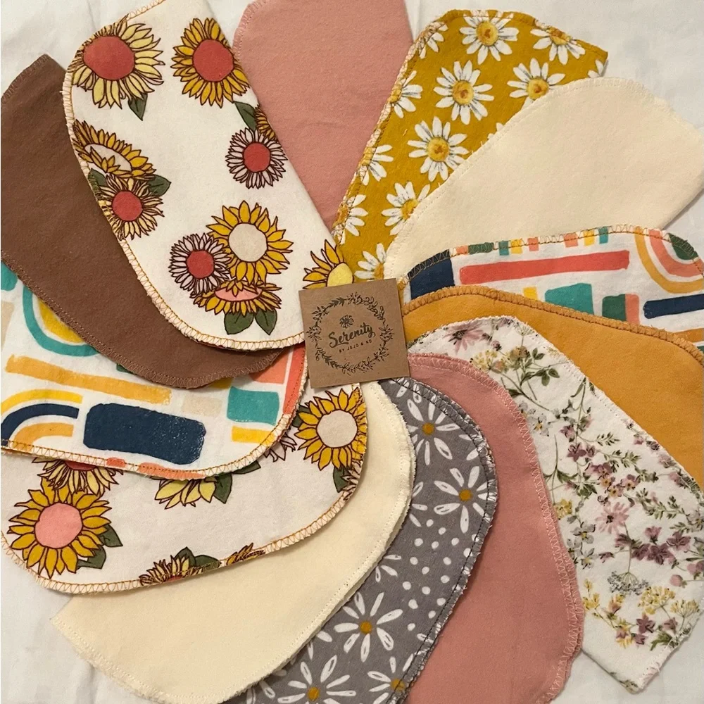 Reusable Cloth Wipes, Towels, Napkins, etc. Set of 12! Boho-Chic Styled!